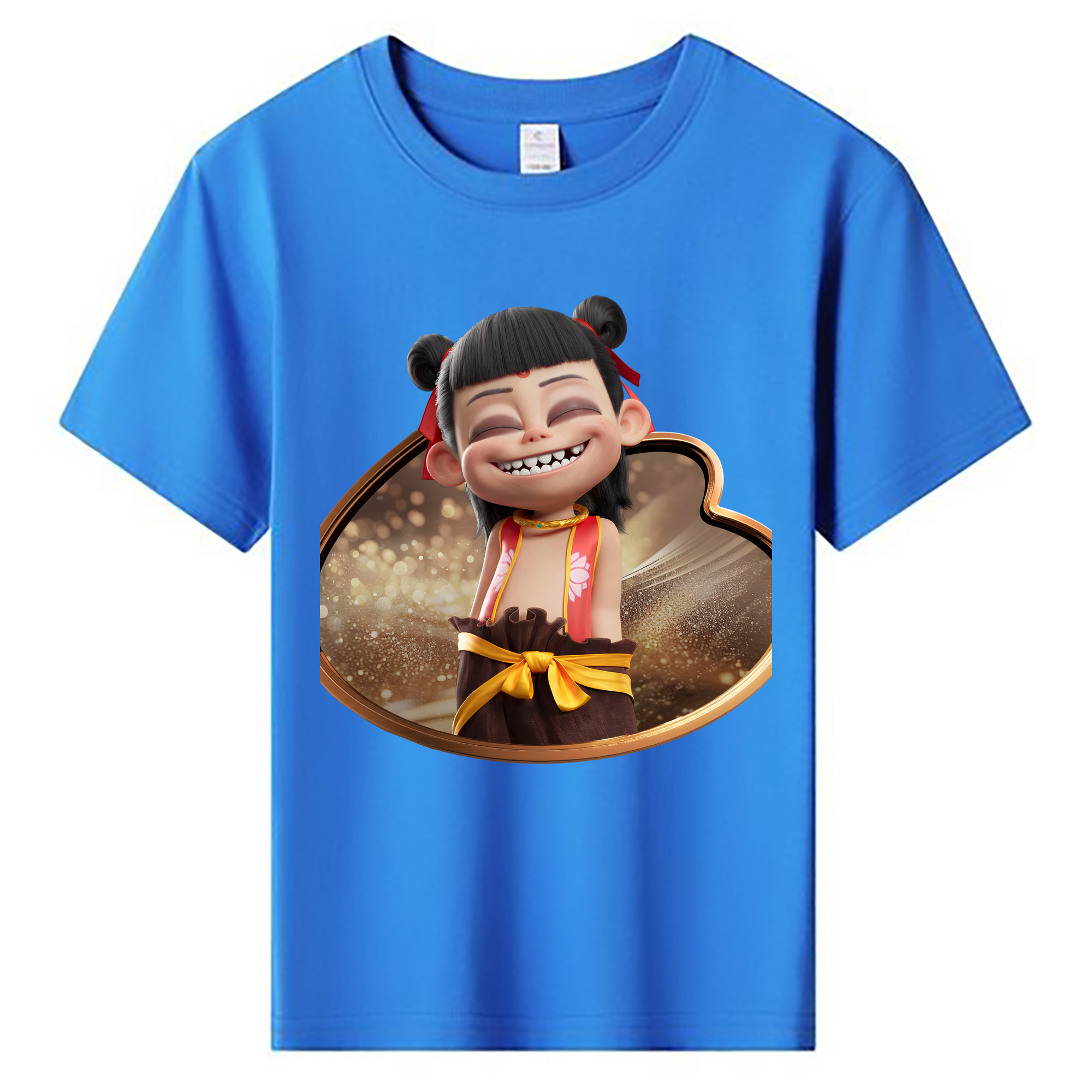 （画像用） Ne Zha 2 ナタ 魔童の大暴れ 綿100％キッズTシャツ（フロントプリント）